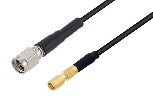 SMA オス 〜 SSMC プラグ ケーブル、LMR-100 同軸 、熱収縮チューブ付
