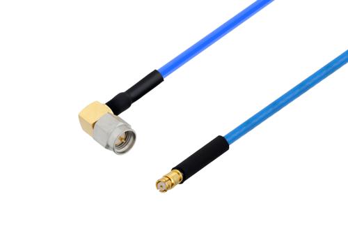 SMA オス 直角 〜 SMP メス ケーブル、PE-P086 同軸