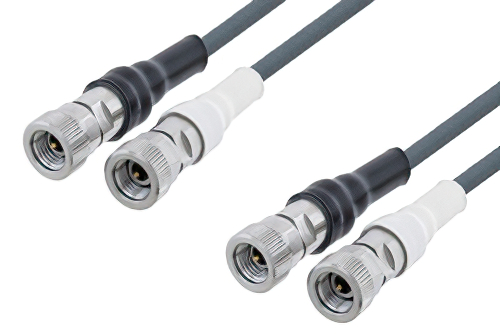 2.92mm オス 〜 2.92mm オス、スキューマッチペアケーブル 24 インチ長、PE-125LLS 同軸