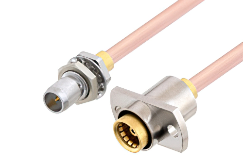 スライドオン BMA プラグ バルクヘッド 〜 スライドオン BMA ジャック 2ホールパネルケーブル、RG405 同軸