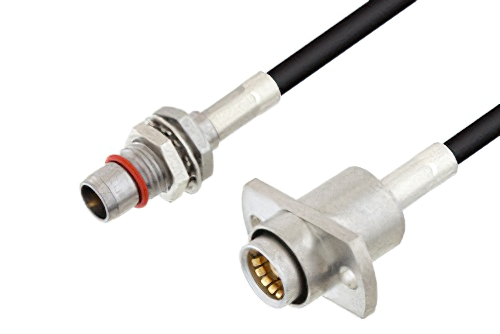 スライドオン BMA プラグ バルクヘッド 〜 スライドオン BMA ジャック 2ホールパネルケーブル、LMR-100 同軸