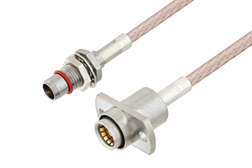 スライドオン BMA プラグ バルクヘッド 〜 スライドオン BMA ジャック 2ホールパネルケーブル、RG316 同軸