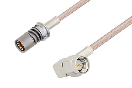 スナップオン BMA ジャック 〜 SMA オス 直角ケーブル、RG316 同軸