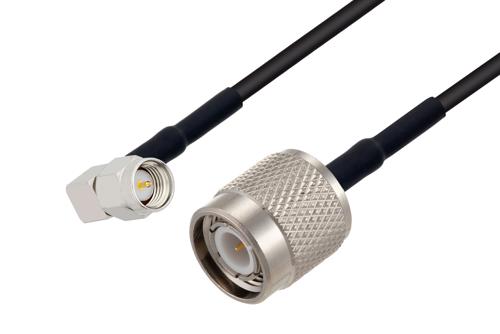 SMA オス 直角 〜 TNC オス ケーブル、LMR-100 同軸、熱収縮チューブ