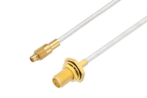 MMCX プラグ 〜 SMA メス バルクヘッドケーブル、PE-SR405FL 同軸