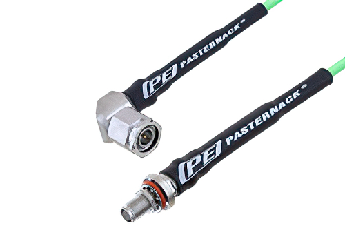 SMA メス バルクヘッド 〜 TNC オス 直角、低損失ケーブル、PE-P160LL 同軸