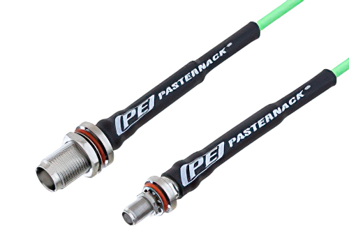 SMA メス バルクヘッド 〜 TNC メス バルクヘッド、低損失ケーブル、PE-P160LL 同軸