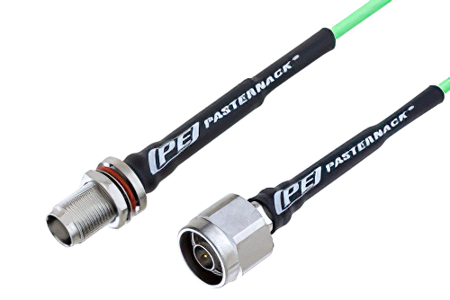 N オス 〜 TNC メス バルクヘッド、低損失ケーブル、PE-P160LL 同軸