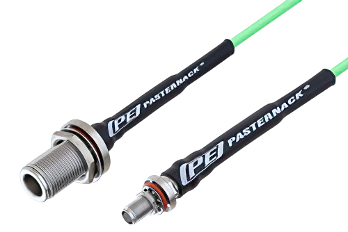 N メス バルクヘッド 〜 SMA メス バルクヘッドケーブル、PE-P160LL 同軸