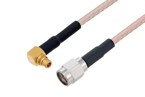 MMCX プラグ 直角 〜 SMA オス ケーブル、RG316 同軸