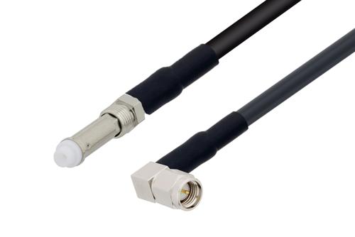 FME ジャック 〜 SMA オス直角 ケーブル、LMR-195 同軸 、熱収縮チューブ付