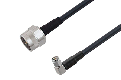N オス 〜 SMA オス 直角ケーブル、LMR-240 同軸