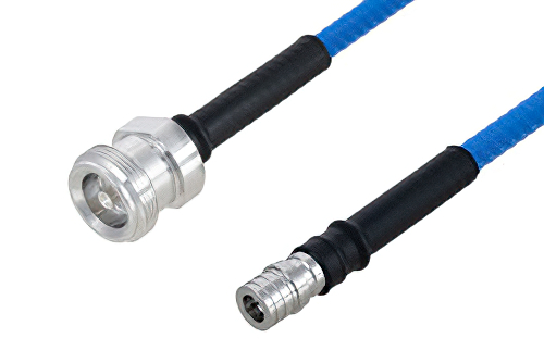 4.1/9.5 Mini DIN メス 〜 QMA オス ケーブル、SPP-250-LLPL 同軸、鉛フリーはんだ