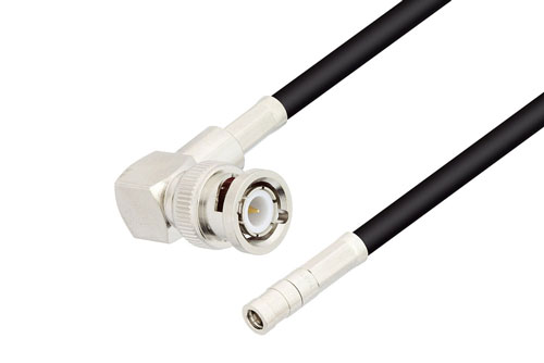BNC オス 直角 〜 SMB プラグ ケーブル、RG58 同軸