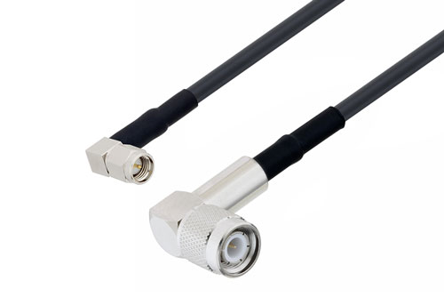 SMA オス直角 〜 TNC オス直角 ケーブル、LMR-200 同軸、二重熱収縮チューブ