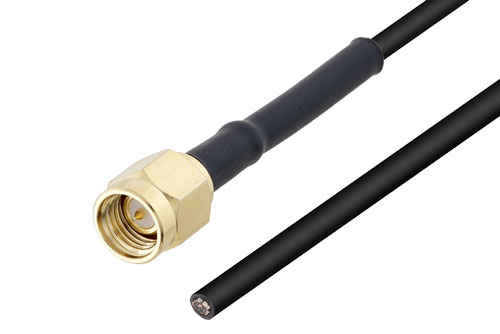 SMA オス 〜 ストレートカットケーブル、RG174 同軸 、熱収縮チューブ付