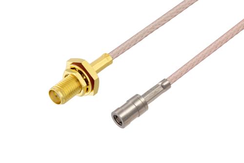 SMA メスバルクヘッド 〜 SMB プラグ ケーブル、RG316 同軸