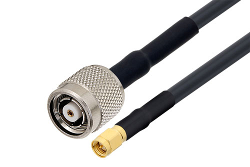 SMA オス 〜 逆極性 TNC オス ケーブル、LMR-240-UF 同軸 、熱収縮チューブ付