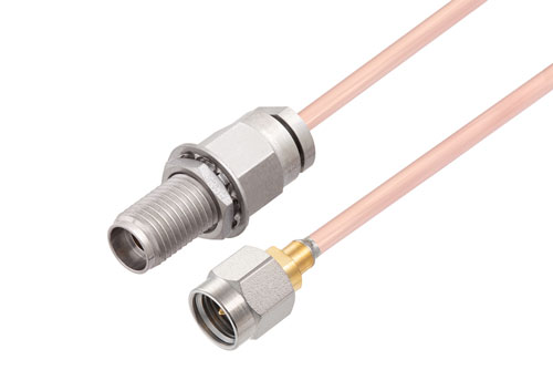 2.92mm オス 〜 2.92mm メス バルクヘッド ケーブル、RG405 同軸