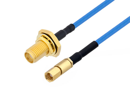 SMA メスバルクヘッド 〜 SSMC プラグ ケーブル、PE-P086 同軸