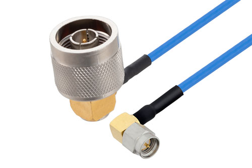 N オス直角 〜 SMA オス直角 ケーブル、PE-P086 同軸