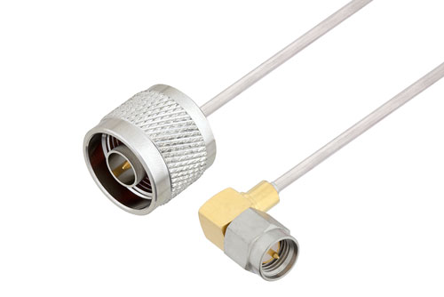 N オス 〜 SMA オス直角 ケーブル、PE-SR405AL 同軸