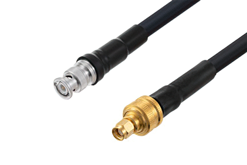 逆極性 SMA オス 〜 BNC オス ケーブル、LMR-400 同軸 、熱収縮チューブ付