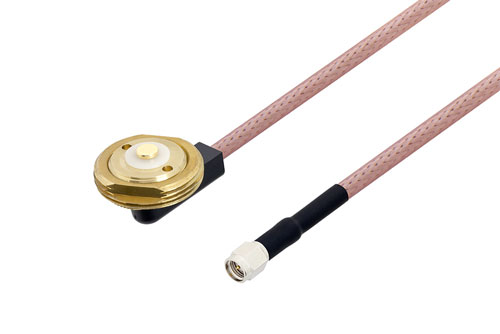 NMO マウント 〜 SMA オス ケーブル、RG142 同軸 、熱収縮チューブ付