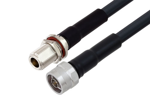 N オス 〜 N メス バルクヘッド ケーブル、LMR-400-DB 同軸