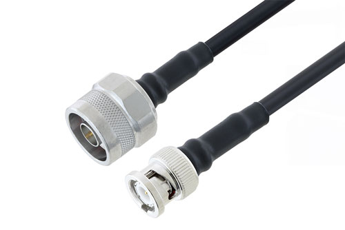 BNC オス 〜 N オス ケーブル、LMR-200-FR 同軸