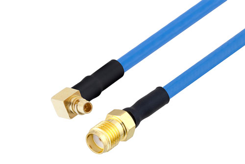MMCX Plug Right Angle to SMA Female Cable Using PE-P086 Coax