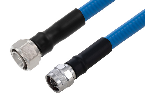 Outdoor Rated 4.3-10 Male to 7/16 DIN Male Low PIM Cable Using SPO-500 Coax Using Times Microwave Parts
