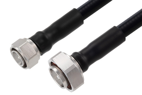 Fire Rated 4.3-10 Male to 4.3-10 Male Low PIM Cable Using SPF-500 Coax Using Times Microwave Parts