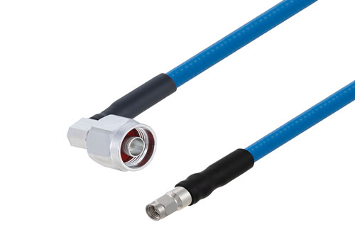 N Male Right Angle to SMA Male Cable Using SPP-250-LLPL Coax