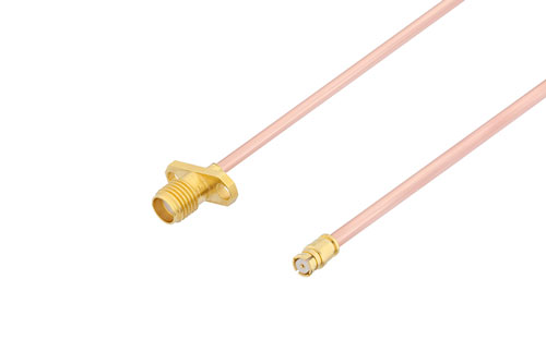 SMA Female 2 Hole Flange to SMP Female Cable Using RG405 Coax