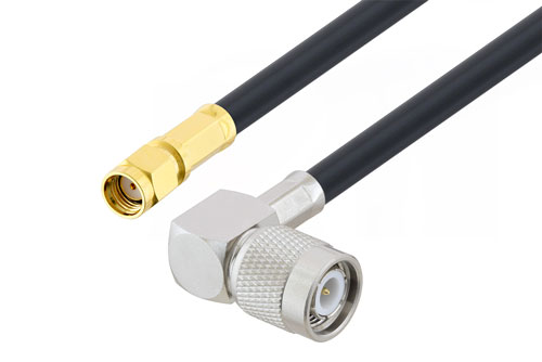 逆極性 SMA プラグ ～ TNC オス 直角 低損失 ケーブル,  LMR-240-UF 同軸