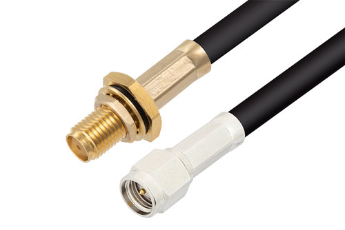 SMA オス ～  SMA メス バルクヘッド, ケーブル RG58 同軸
