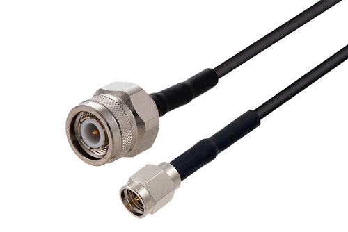 SMA オス ～  TNC オス 低損失ケーブル LMR-100 同軸, 熱収縮チューブ