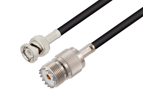 BNC オス ～  UHF メス, ケーブル 53 Ω  RG55 同軸