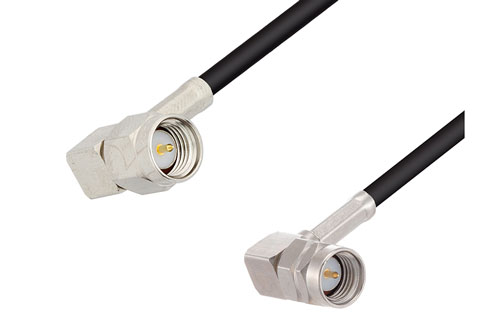 SMA オス直角 ～ 逆ネジ SMA オス直角 低損失ケーブル LMR-100 同軸