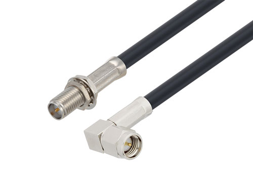SMA オス直角 ～ 逆極性 SMA ジャック バルクヘッド 低損失ケーブル LMR-195 同軸