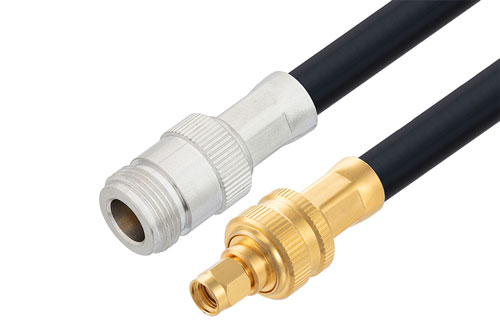 N メス ～ 逆極性 SMA プラグ 低損失ケーブル LMR-400 同軸