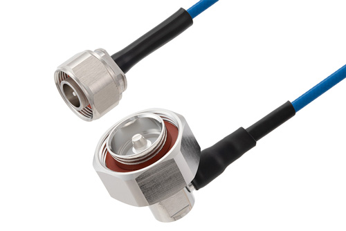 4.1/9.5 Mini DIN オス ～  7/16 DIN オス直角 低 PIM, ケーブル TFT-402-LF 同軸, Times Microwave 構成品