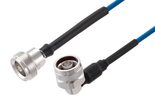 4.1/9.5 Mini DIN メス ～ N オス直角 低 PIM, ケーブル TFT-402-LF 同軸, Times Microwave 構成品