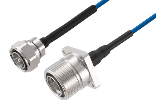 4.3-10 オス ～  7/16 DIN メス 4 穴フランジ 低 PIM, ケーブル TFT-402-LF 同軸, Times Microwave 構成品