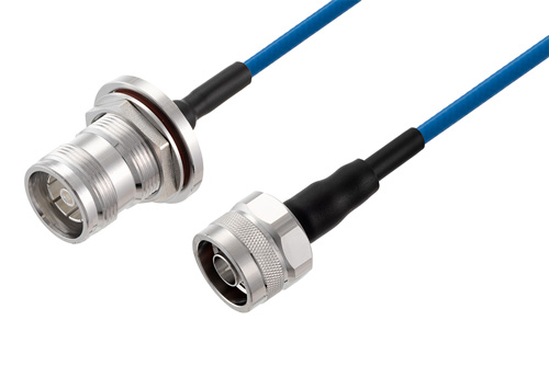 4.3-10 メス バルクヘッド ～ N オス 低 PIM, ケーブル TFT-402-LF 同軸, Times Microwave 構成品