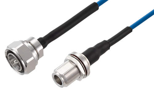 4.3-10 オス ～  N メス バルクヘッド 低 PIM, ケーブル TFT-402-LF 同軸, Times Microwave 構成品