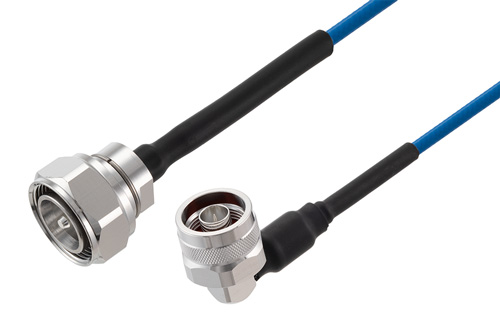 4.3-10 オス ～  N オス直角 低 PIM, ケーブル TFT-402-LF 同軸, Times Microwave 構成品