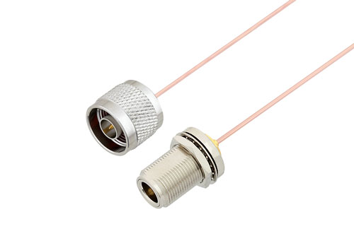 N オス ～  N メス バルクヘッド, ケーブル RG405 同軸