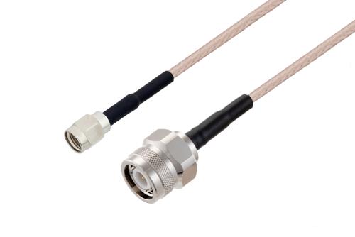逆極性 SMA オス ～  TNC オス, ケーブル RG316 同軸 , 鉛フリーはんだ